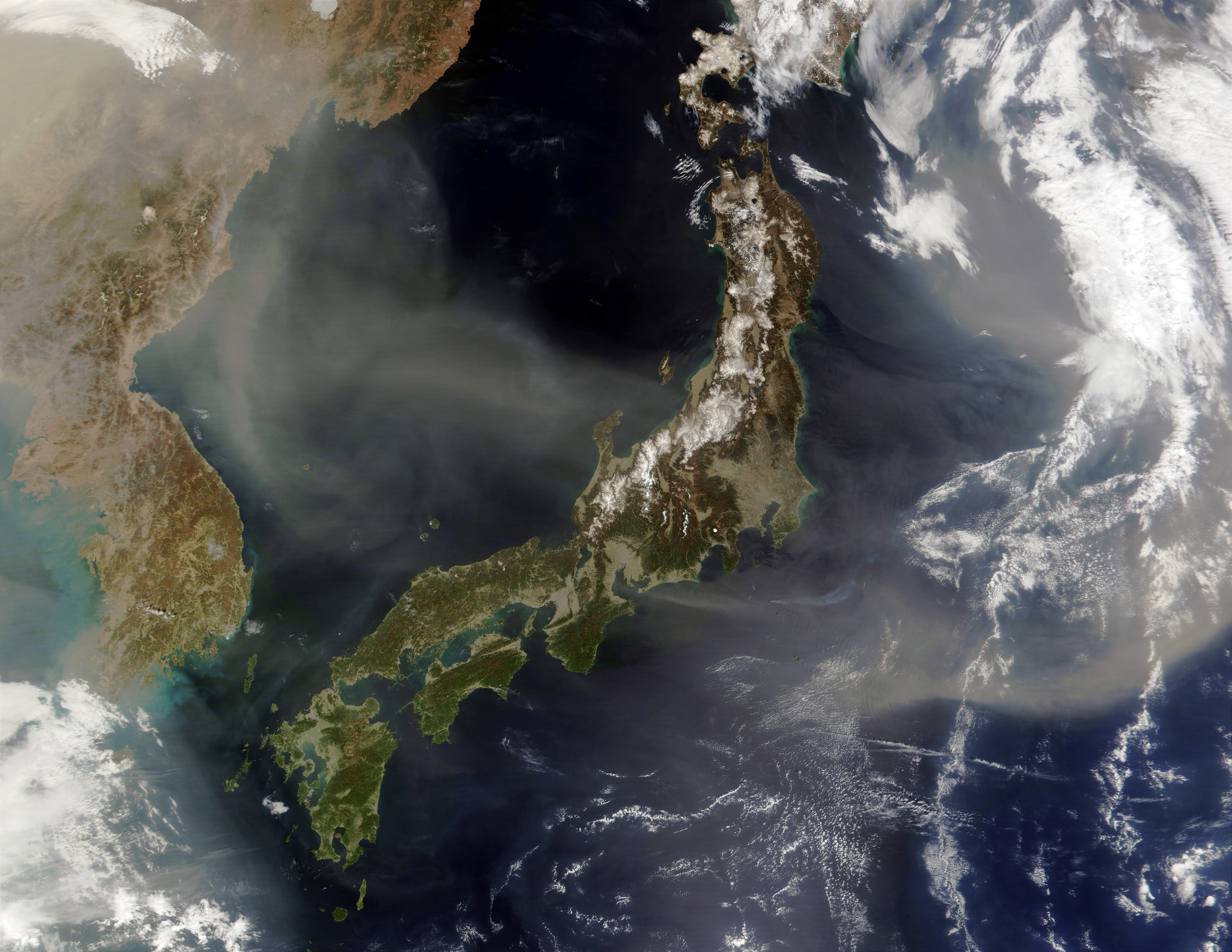 Satellite view of the Japanese archipelago
