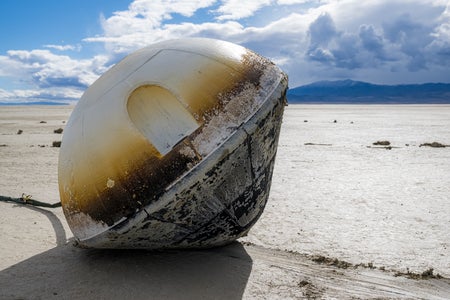 A space capsule in the desert