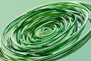 A series of green overlapping elliptical rings