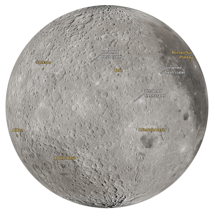 diagram of moon craters