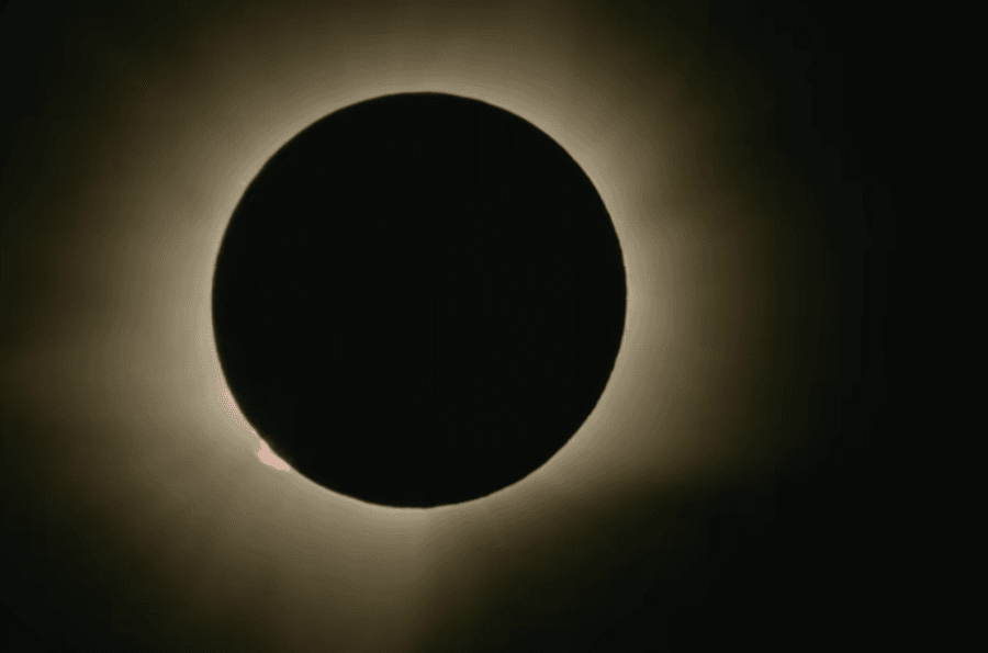 A screenshot of the European Space Agency solar eclipse live stream.