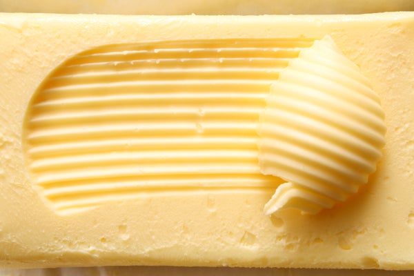 Rolled butter - stock photo - close up of butter