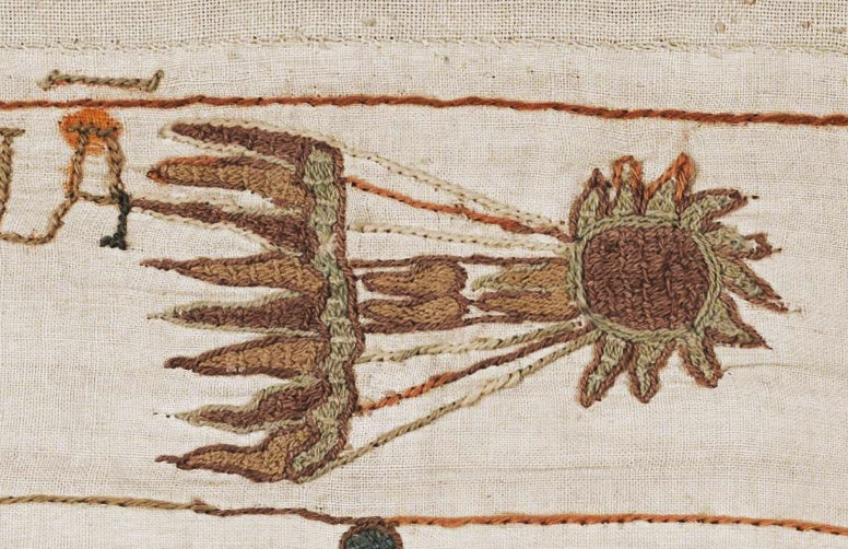An embroidered comet on the Bayeux Tapestry