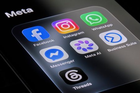 The Meta folder containing the Facebook, Instagram, WhatsApp, Messenger, Meta AI, Business Suite and Threads apps is seen displayed on a smartphone screen in this photoillustration taken on July 10, 2026.