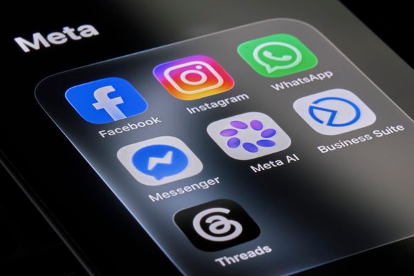 The Meta folder containing the Facebook, Instagram, WhatsApp, Messenger, Meta AI, Business Suite and Threads apps is seen displayed on a smartphone screen in this photoillustration taken on July 10, 2026.