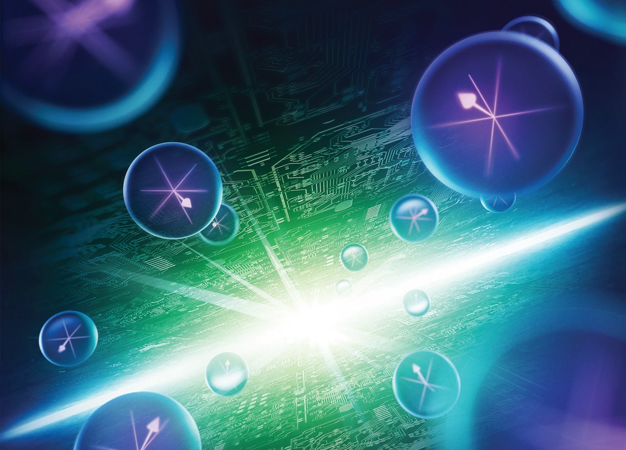 Conceptual illustration depicting quantum computing.