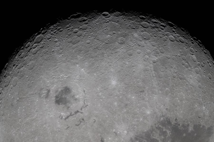 A view of the moon's surface.