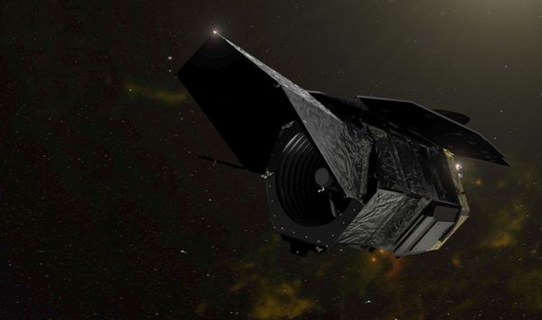 An illlustration of NASA's Nancy Grace Roman Space Telescope in deep space.