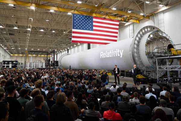 NASA Administrator Jared Isaacman announces a public-private business to beforehand Mars subject during an arena astatine Relativity Space connected June 17, 2026.