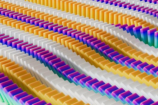 Multicolor dominoes stacked closely