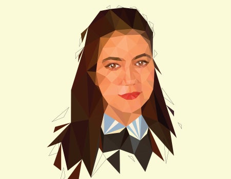 Stylized illustration portrait of Erini Lambrides by Jessine Hein.