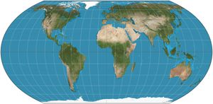 a world map that preserves the area of the continents without distorting them too much