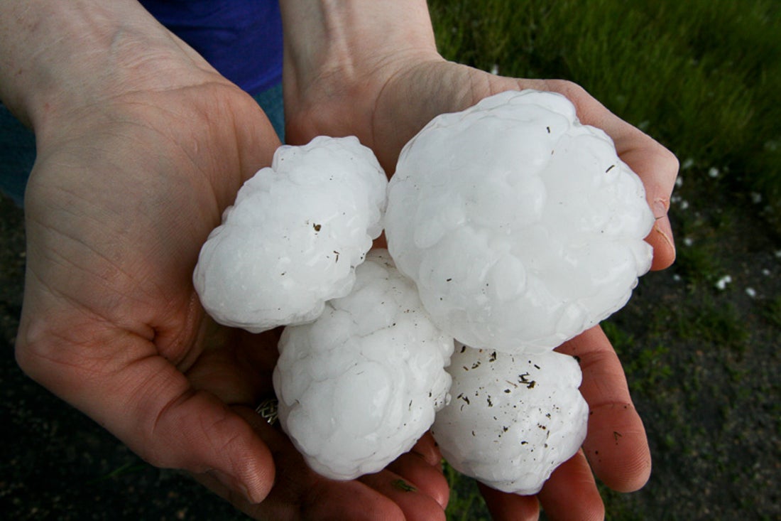 Baseball- and softball-sized hail