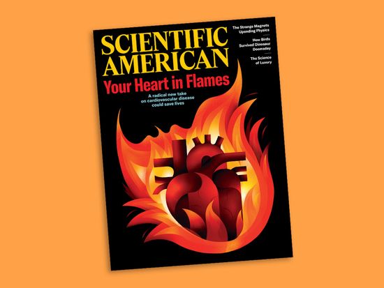 Cover of the May 2026 issue of Scientific American against an orange background.