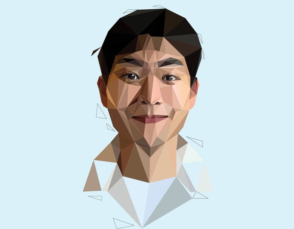 Stylized illustration portrait of Alex L. Zhang by Jessine Hein.