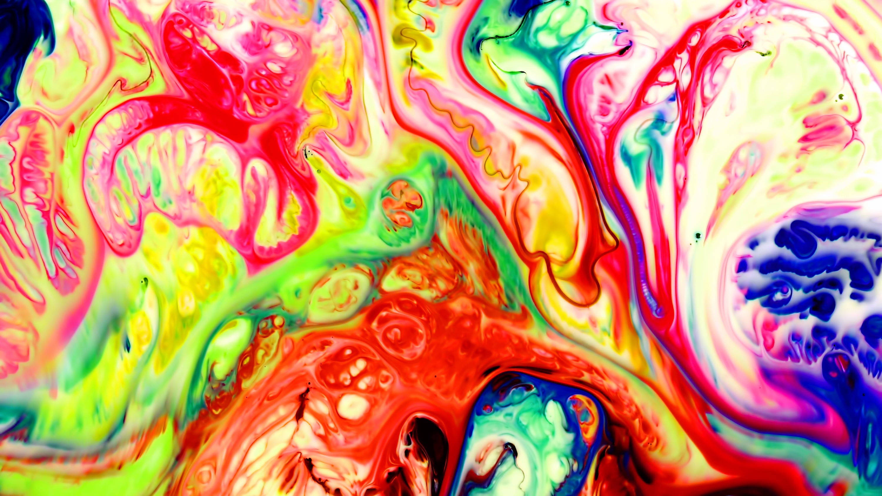 A swirling, colorful plane of dyed liquid.