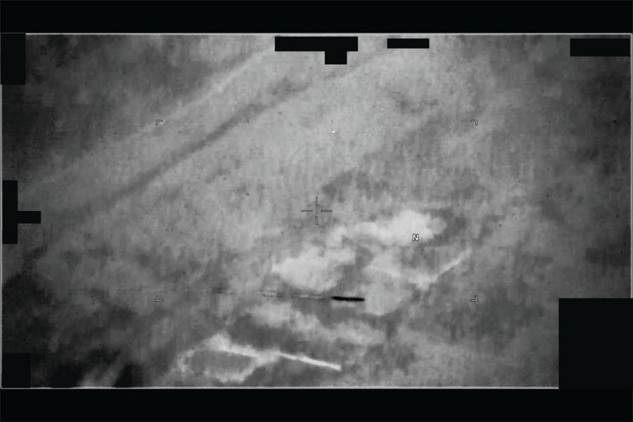 Still from a video that a U.S. military operator reported as featuring UAP flying across their screen.