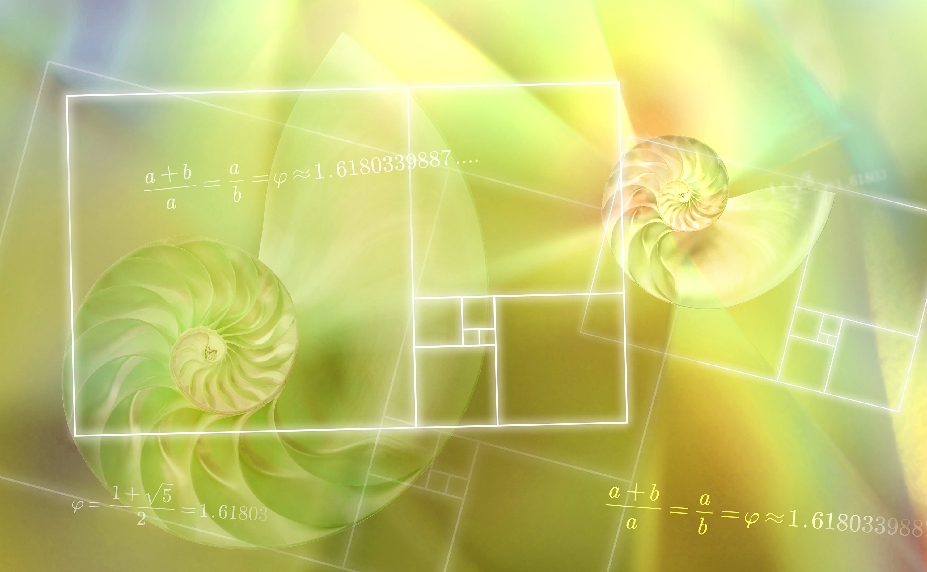 Mathematical illustration of the golden ratio spiral