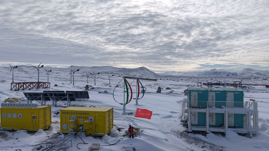 Lab equipment in Antarctic setting
