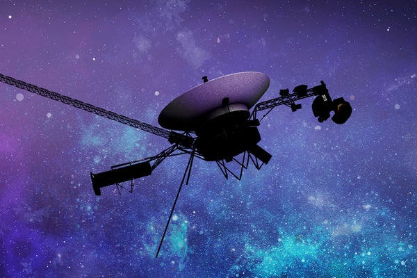 An artist's depiction of a Voyager spacecraft