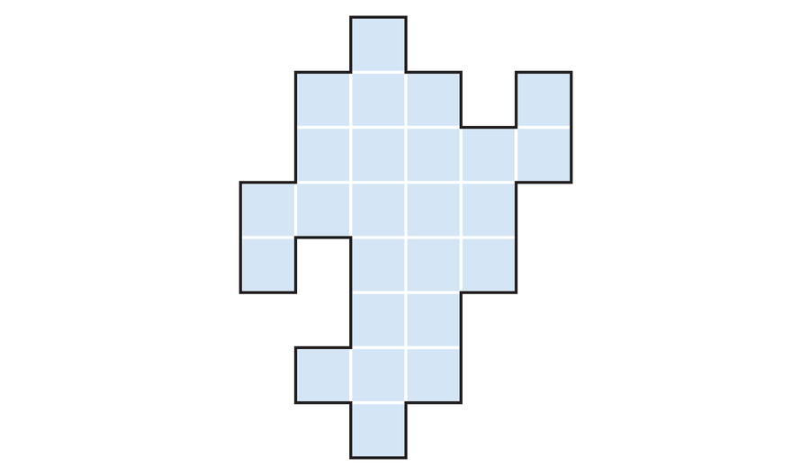 A group of squares in a grid arrangement forms an irregular shape.