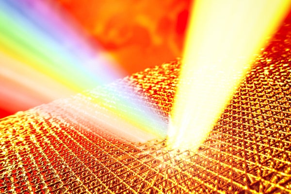 Illustration showing the superheating of a sample of gold