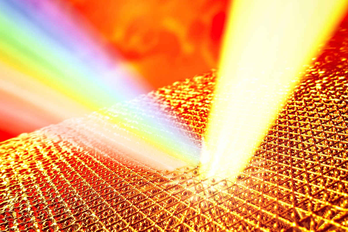 Illustration showing the superheating of a sample of gold