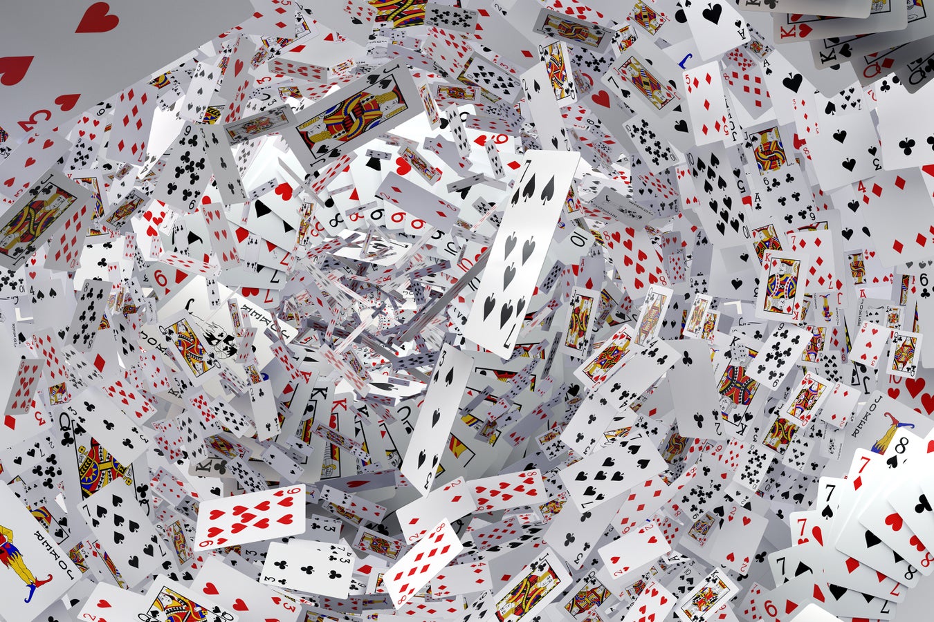 White, Black And Red Playing Cards