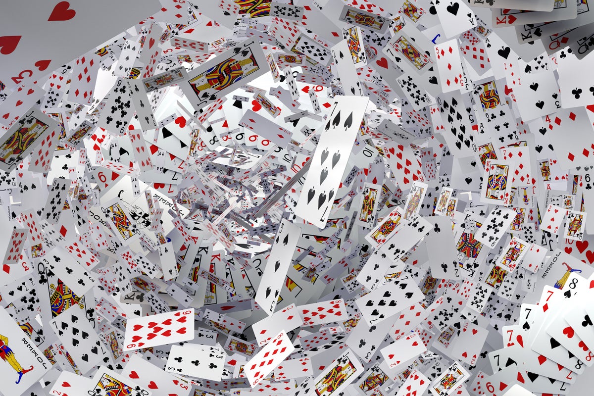 White, Black And Red Playing Cards
