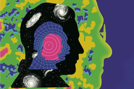 Illustration of silhouette portraits of scientists