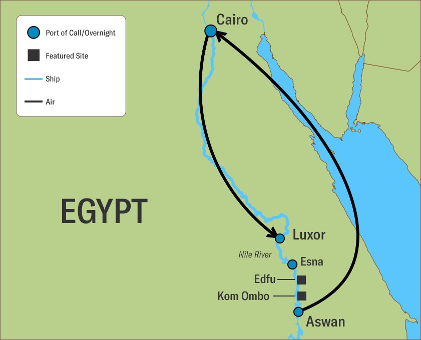 Egypt Solar Eclipse Cruise itinerary map