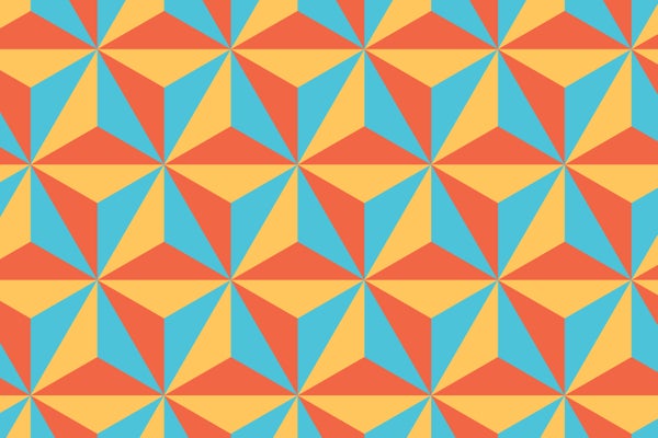 Tri-colored 3D triangular pattern