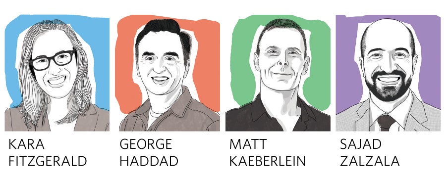 Profile illustrations of four people