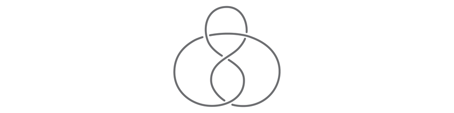 Graphic shows a gray figure-eight knot.