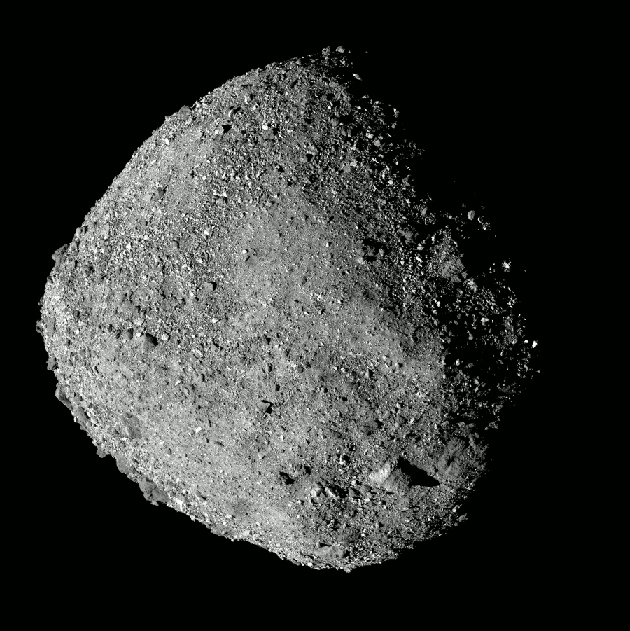 NASA Space Technology An absorbing gif of the asteroid Bennu composed from 40 photos captured by the PolyCam imager onboard NASA’s OSIRIS-REx spacecraft over a four-hour duration as it orbited Bennu