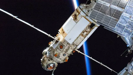 A photo of Russia’s Nauka multipurpose laboratory module (MLM) on the International Space Station.