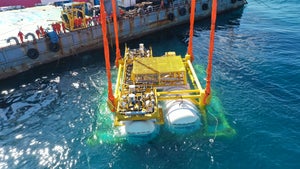 Data centers being submerged in the ocean