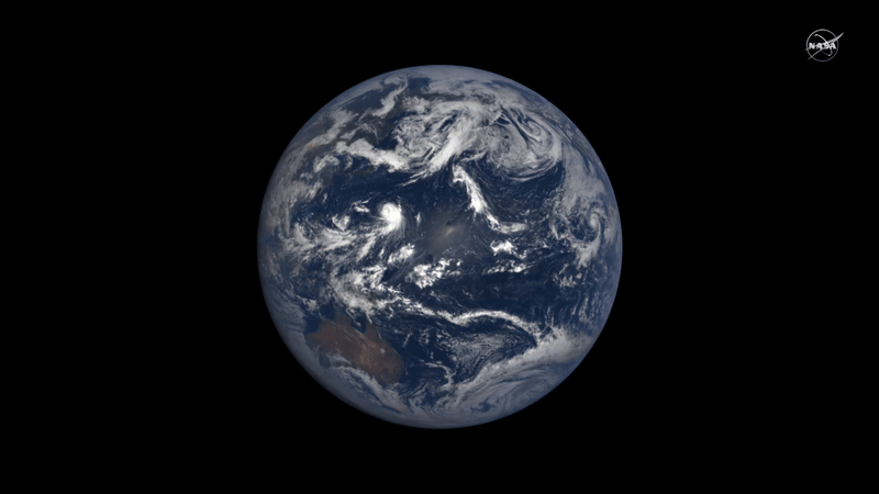 A view of Earth spinning from 1 million miles away