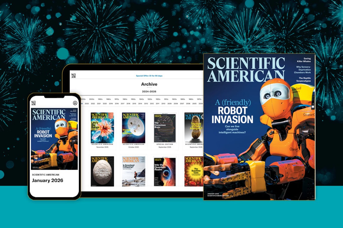 Scientific American January issue subscription collage