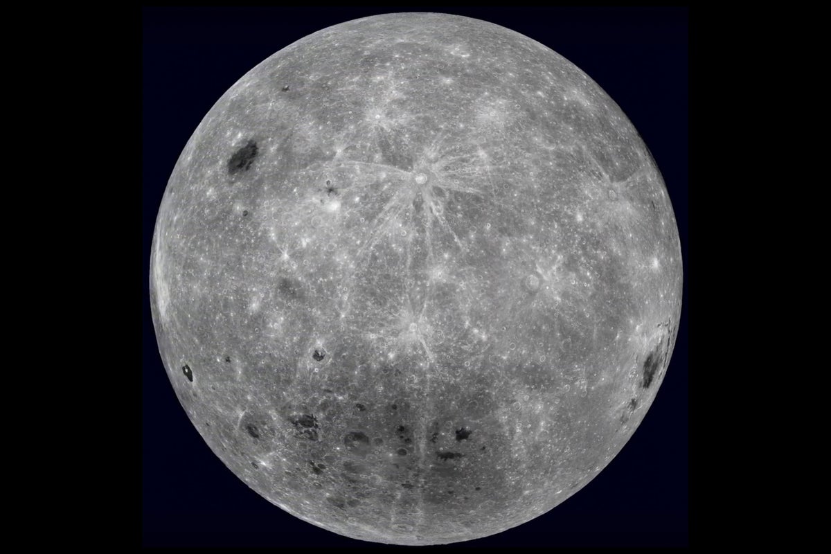 Photograph, the far side of Earth's moon as seen captured by NASA's robotic Lunar Reconnaissance Orbiter spacecraft