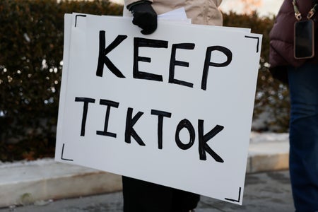 "Keep TikTok" sign