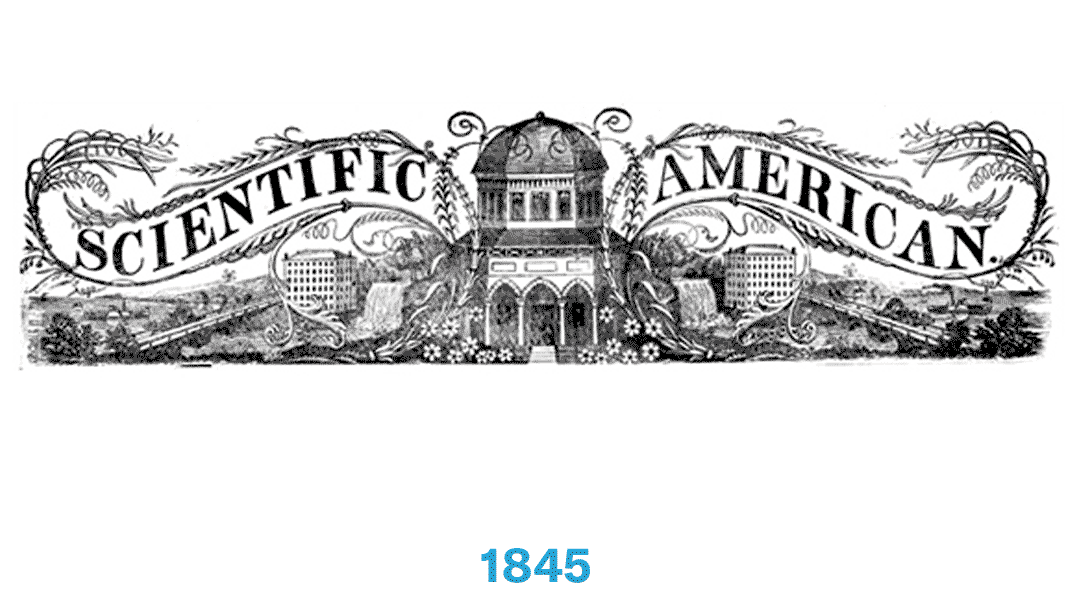 Animation rolls through 27 iterations of the Scientific American logo, from the magazine’s inaugural issue in 1845 through the latest version, unveiled in 2023.