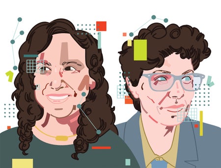 Illustration of Lisa Messeri and Molly Crockett