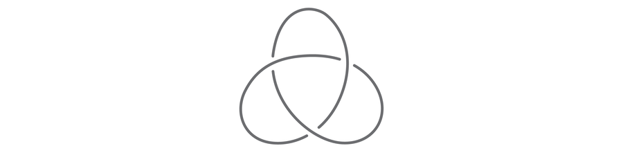 Graphic shows a gray trefoil knot.