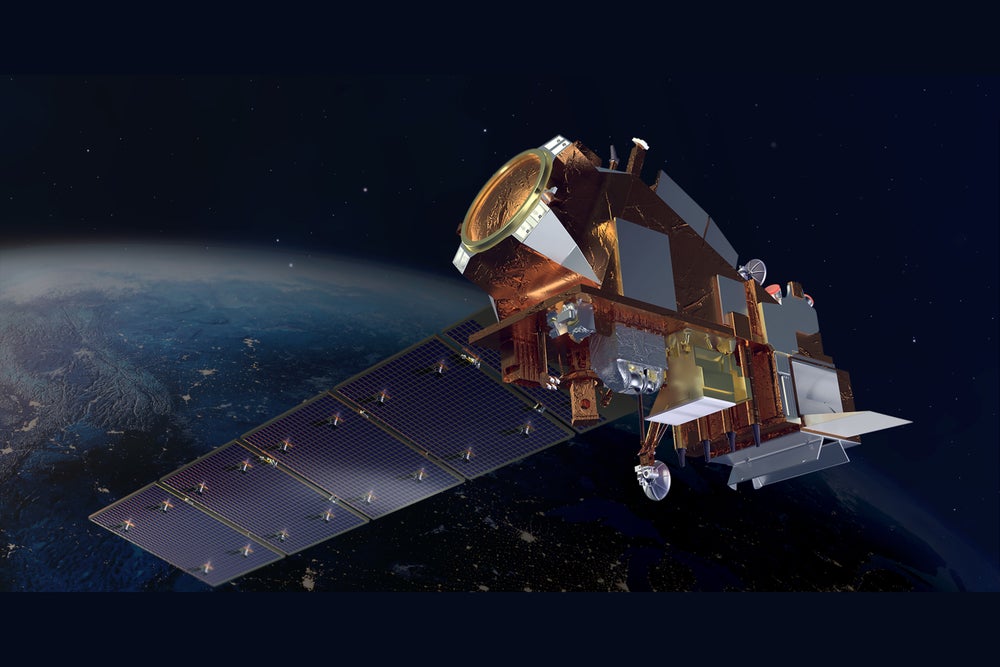 Representación del artista del JPSS-2 de NOAA.
