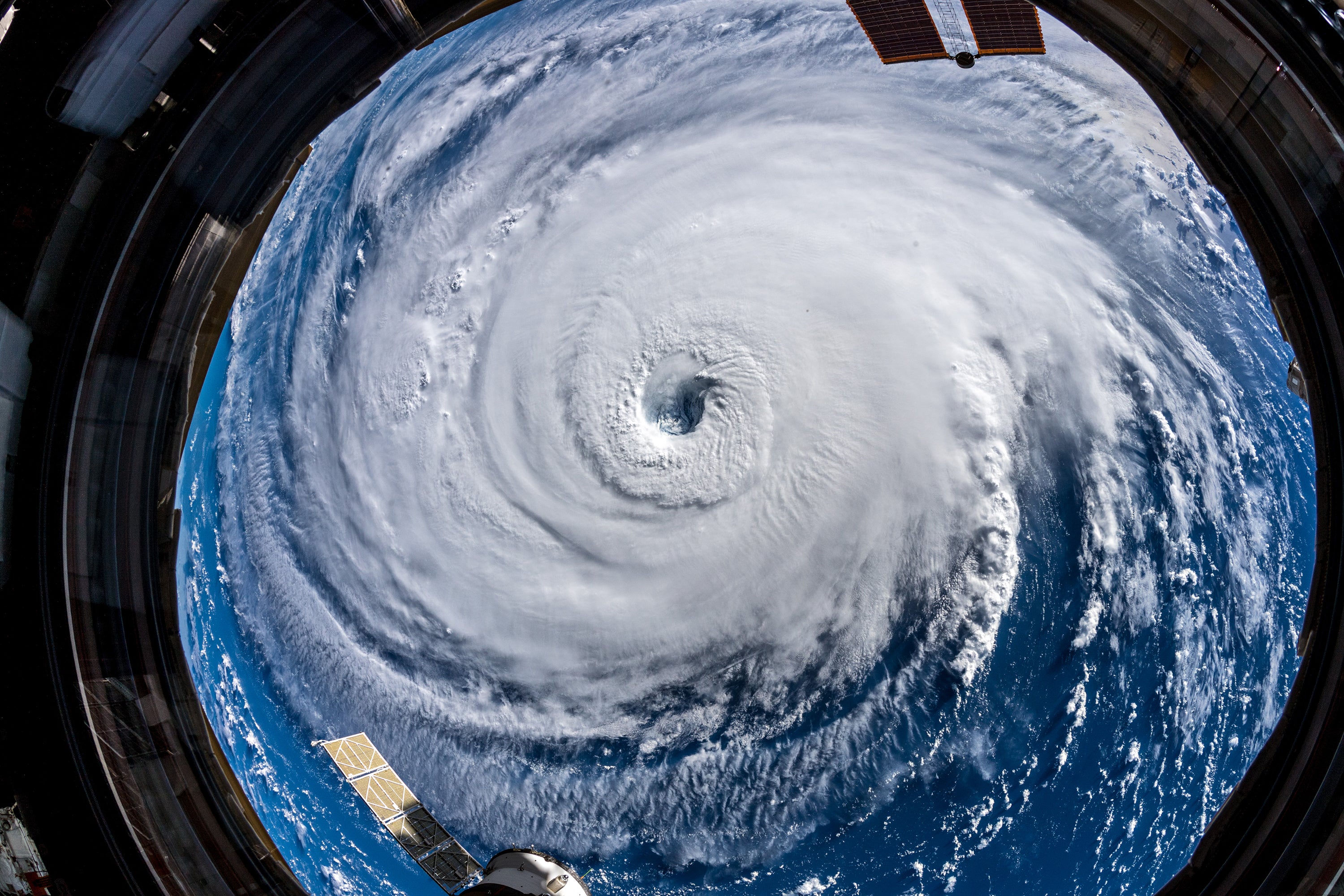 Hurricane Florence on 12 September 2018, 400 km high from the International Space Station