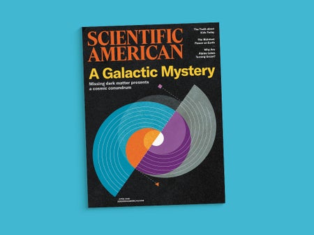 Cover of the April 2026 issue of Scientific American against a blue background