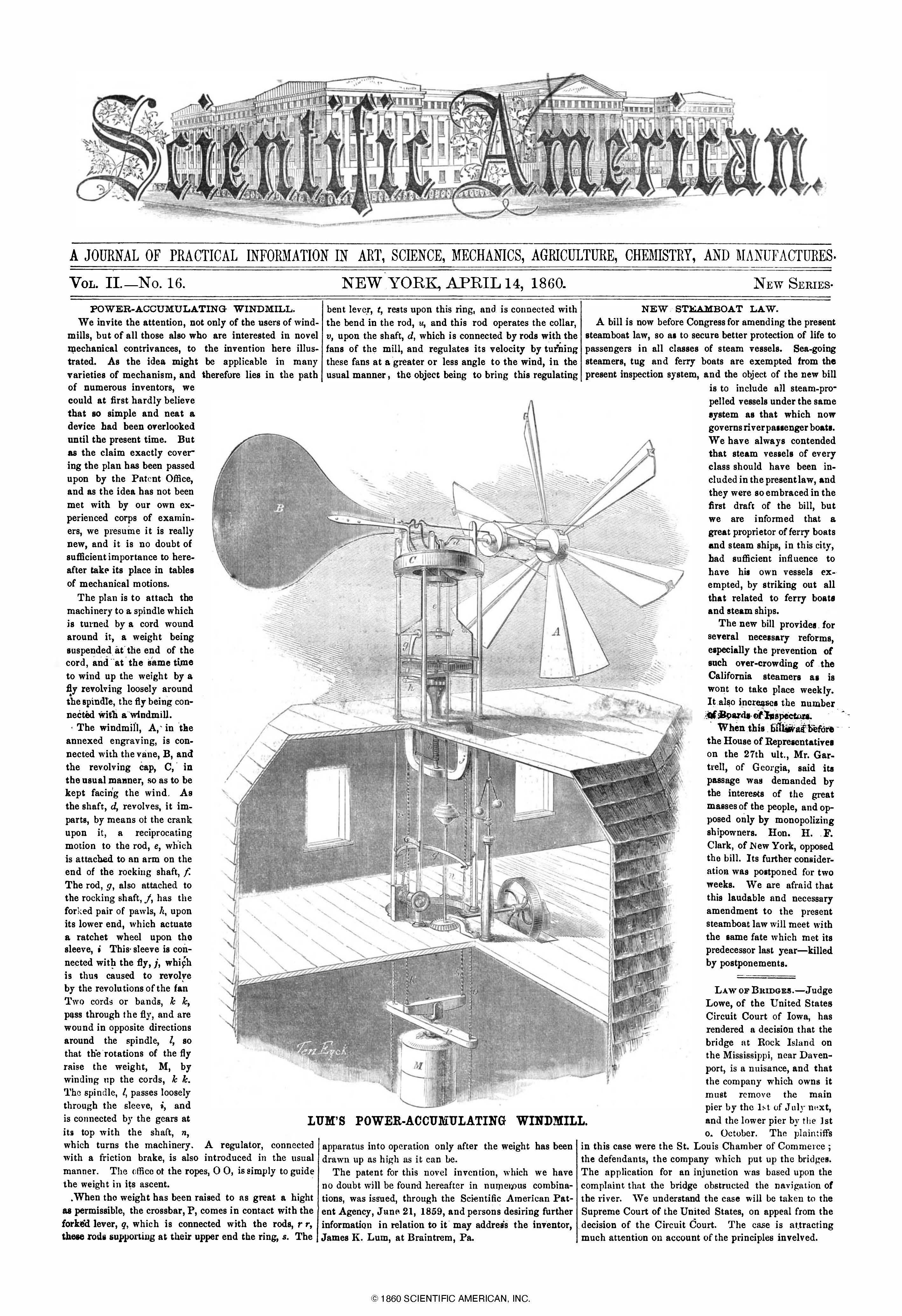 Scientific American Magazine Vol 2 Issue 16