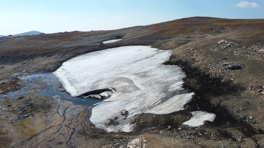 An ice patch on the Beartooth Plateau