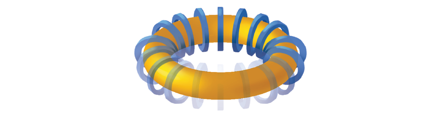 Ilustração de um tokamak em forma de mergulhão tradicional
